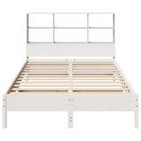 Bookcase Bed without Mattress White 120x200 cm Solid Wood Pine 3322874