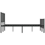 Metal Bed Frame without Mattress with Footboard Black 120x190cm 352495