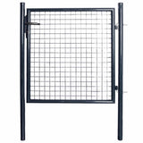 Mesh Garden Gate Galvanised Steel 100x100 cm Grey 143369
