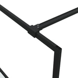 Walk-in Shower Wall Black 140x195 cm Half Frosted ESG Glass 152129