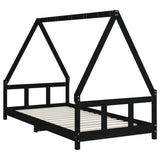 Kids Bed Frame Black 90x190 cm Solid Wood Pine 834464