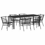 Garden Dining Set 7 pcs Black Poly Rattan 3380895