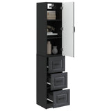 Cabinet Set 2 pcs Black 33 x 34.5 x 87 cm Engineered Wood 3416971