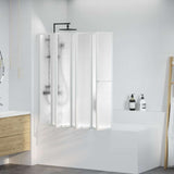 Shower Bath Screen Wall 140 x 168 cm 7 Panels Foldable with Towel Rack 140786