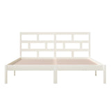 3101229 Bed Frame without Mattress White Solid Wood 160x200 cm