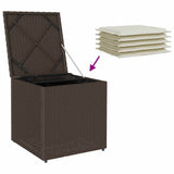Cushion Box with Storage Brown 50 x 50 x 50 cm Poly Rattan 365409