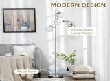 3-Light Tree Floor Lamps for Living Room, Modern Standing Lamp for Bedroom with Globe Lampshade, T3398P344722