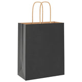 Paper Bags 250 pcs with Handles Black 18x8x22 cm 4101642