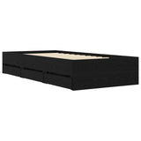 Bed Frame with Storage Black Oak 80 x 200 cm Engineered Wood 3429611