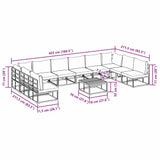 Garden Sofa Set with Cushion 11 pcs Black Aluminium 3378903