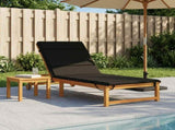 Sunlounger Cushion GEMERT 100% Polyester Black 200 x 70 x 3 cm 948536