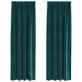 Blackout Curtains 2 pcs Dark Green 140 x 260 cm Velvet 4107217