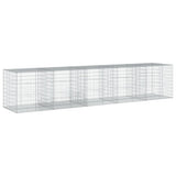 Gabion Basket with Cover 500x100x100 cm Galvanised Iron 3295198