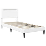 Bed Frame with LED Strip Lights White 90 x 190 cm Faux Leather 3415284