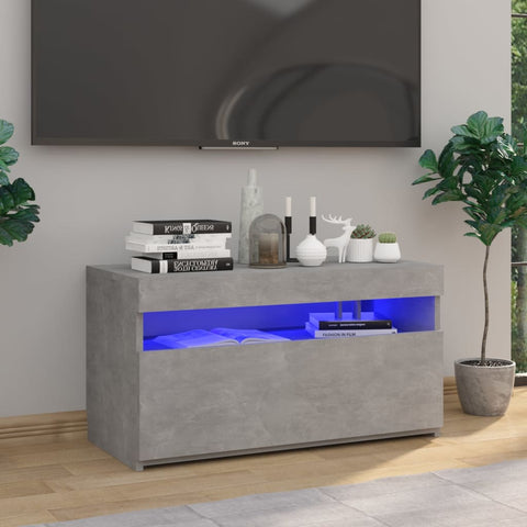 ZNTS TV Cabinet with LED Lights Concrete Grey 75x35x40 cm 804399