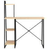 Desk with Shelving Unit Black and Oak 102x50x117 cm 20284