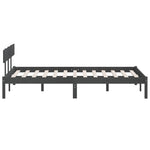 Bed Frame without Mattress Grey Solid Wood Pine King Size 810154