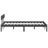 Bed Frame without Mattress Grey Solid Wood Pine King Size 810154