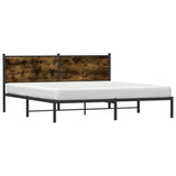 Metal Bed Frame without Mattress Smoked Oak 180x200 cm Super King 4007671