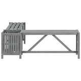 Garden Bench Grey Solid Acacia wood Medium Garden Bench Rustic 311824