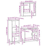 ZNTS 3 Piece Bathroom Furniture Set Grey Sonoma Engineered Wood 3301048