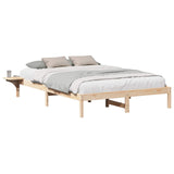 Bed Frame Natural 160 x 200 cm Solid Pine Wood 873181