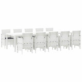 Garden Dining Set 11 pcs White Poly rattan and Aluminium 3378765