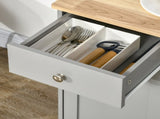 Sideboard with Rubberwood Top and Adjustable Shelves for Dining Room, Kitchen - Grey T3398P378034