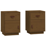 Bedside Cabinets 2 pcs Honey Brown 40x34x55 cm Solid Wood Pine 818312