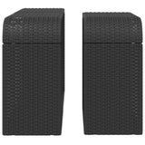 Storage Shelves 2 pcs Black Poly Rattan 365981