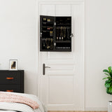 Mirror Jewellery Cabinet with LED Lights Wall Mounted Black 353248