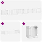 Dog Gate with Door Foldable 15 Panels White 750 cm Poplar Wood 3155537