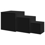 Side Tables 3 pcs Black Engineered Wood 808586