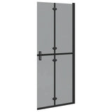 Walk-In Shower Wall Folding Black 80 x 6.5 x 190 cm 42017964