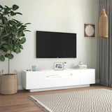 TV Cabinet with LED Lights White 160x35x40 cm 804427