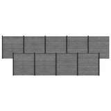Fence Set 1564 x 186 cm WPC and Aluminium Grey 3429401