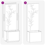 Garden Privacy Screen Silver 50 x 32 x 150 cm Galvanised steel 876481
