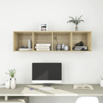 Wall-mounted TV Cabinet Sonoma Oak 37x37x142.5 cm Engineered Wood 805492