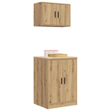 ZNTS Garage Cabinets 2 pcs Artisan Oak Engineered Wood 3328313