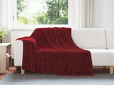 Throw Blankets 6 pcs Bordeaux Red 150 x 200 cm Fleece 42016818