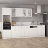 Microwave Cabinet Lyon White 60x57x207 cm Engineered Wood 3334017