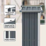 Garden Shed Grey 116x45x175 cm Galvanised Steel 46302
