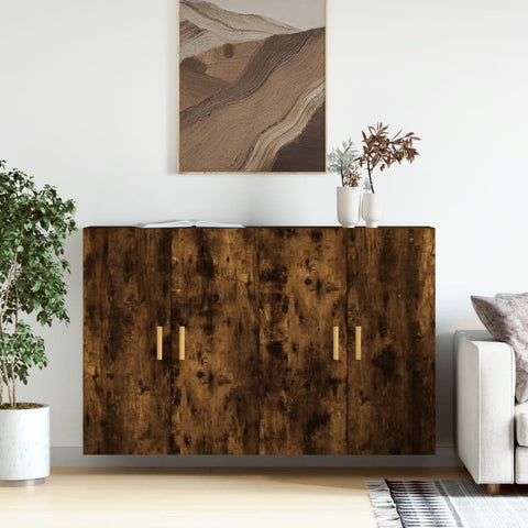 Wall Mounted Cabinets 2 pcs Smoked Oak Engineered Wood 3197878