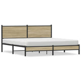 Metal Bed Frame without Mattress Sonoma Oak 160x200 cm 4007871