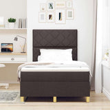Box Spring Bed with Headboard Dark brown 120 x 190 cm Fabric 3339682