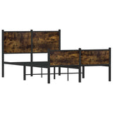 Metal Bed Frame without Mattress Smoked Oak 120x200 cm 4007848