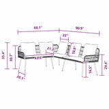 Sofa with Cushion Grey x x Metal 4108263