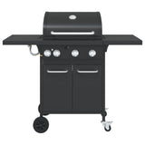 Gas BBQ Grill with 4 Burners Black Powder-coated Steel 367584