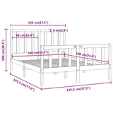 Bed Frame without Mattress 140x190 cm Solid Wood 3105205