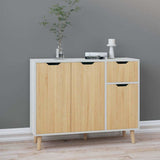 Sideboard White and Sonoma Oak 90x30x72 cm Engineered Wood 326818